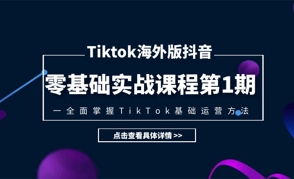 【第361期】TIKTOK海外版抖音零基础实战课程第1期，全面掌握TIKTOK基础运营方法